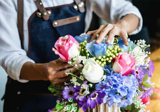 Designing a flower arrangement