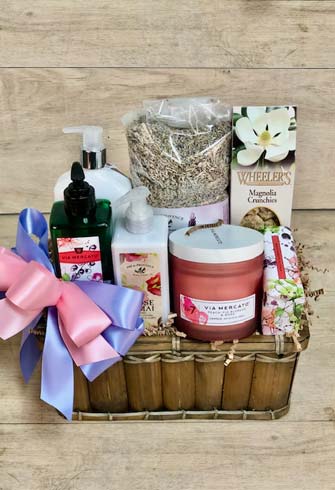 Women's Gift Baskets Spa Gift Basket for Her Sweet Blooms Spa Gift Basket  Mother's Day Gift Baskets deluxe spa products