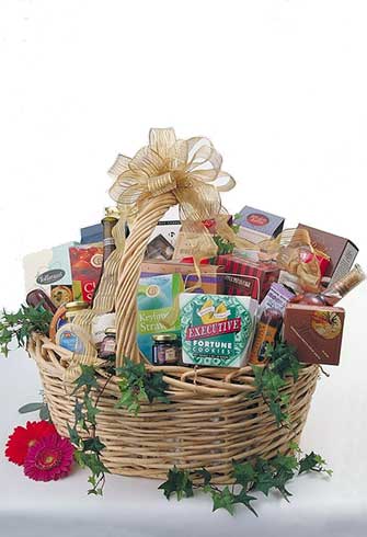 Get Well Teddy and Flowers - Gift Basket